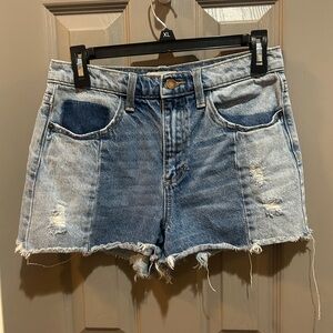 Altar'd State Two-Tone Blue Jean Shorts